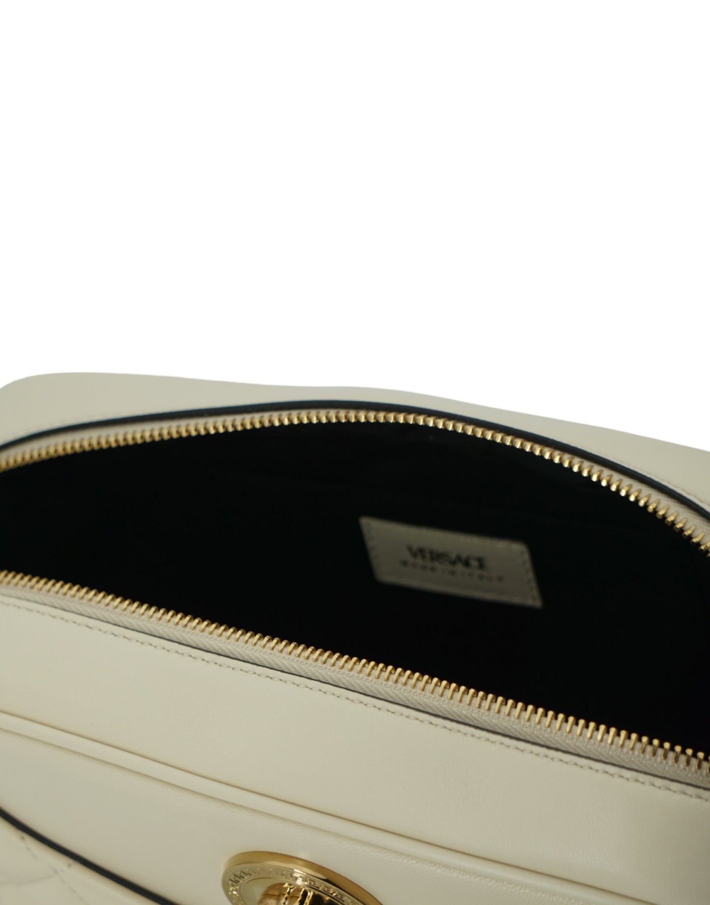 Elegant White Leather Camera Shoulder Bag-Versace-LabelTerrace.com