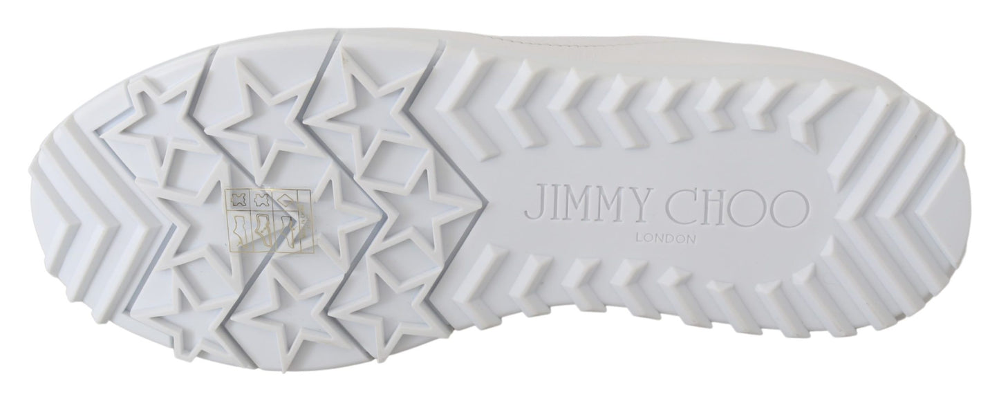 Elegant White Leather Sneakers-Jimmy Choo-LabelTerrace.com