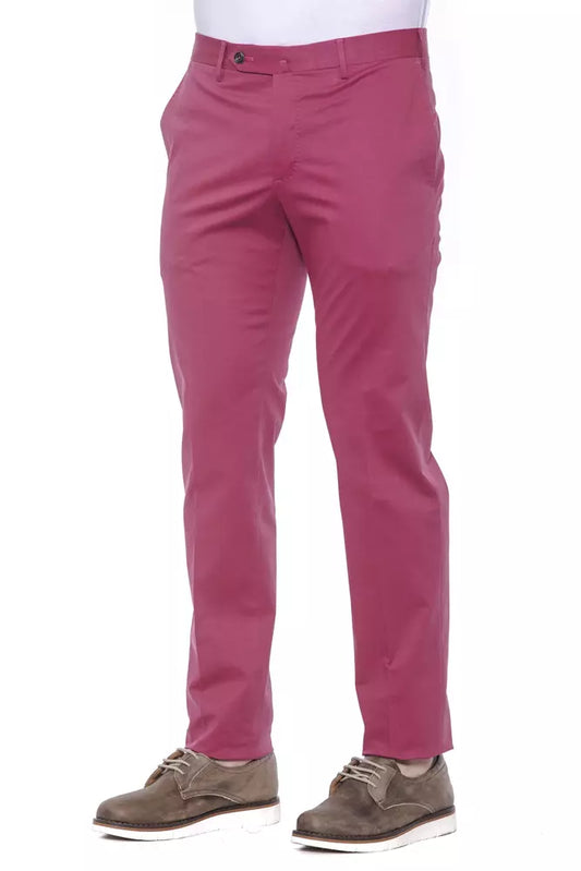 Fuchsia Cotton Men Trouser-PT Torino-LabelTerrace.com