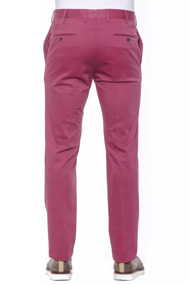 Fuchsia Cotton Men Trouser-PT Torino-LabelTerrace.com