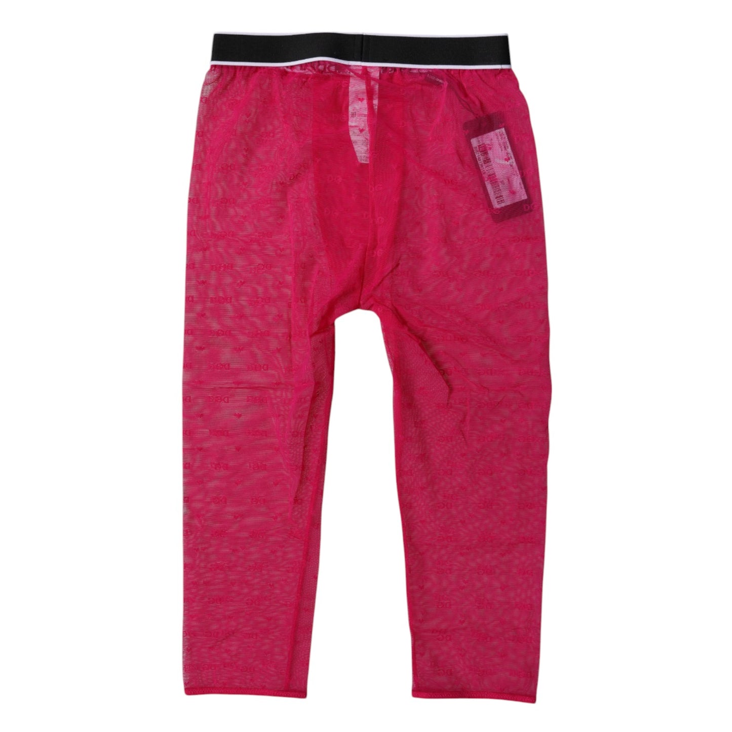 Fuchsia DG Logo Nylon Cropped Tights Underwear-Dolce & Gabbana-LabelTerrace.com