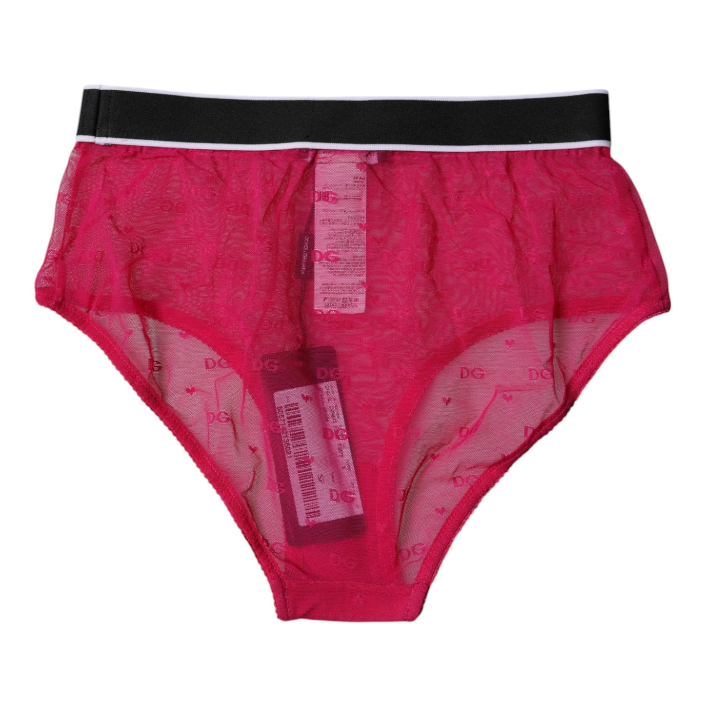 Fuchsia Tulle Nylon Mid Waist Panty Underwear-Dolce & Gabbana-LabelTerrace.com