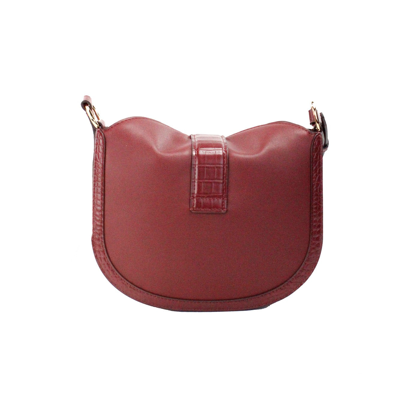 Gabby Small Dark Cherry Leather Foldover Hobo Crossbody Bag-Michael Kors-LabelTerrace.com