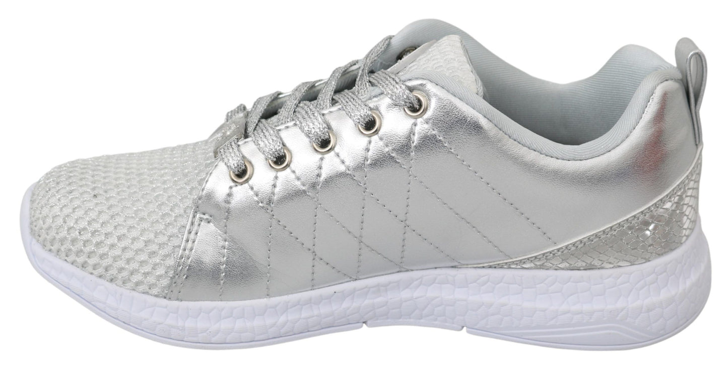 Gisella Silver Polyester Sneakers Shoes-Philipp Plein-LabelTerrace.com