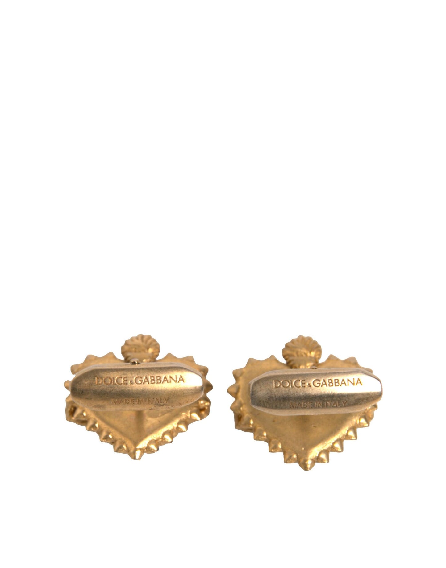 Gold 925 Sterling Silver DG Heart Cufflink-Dolce & Gabbana-LabelTerrace.com