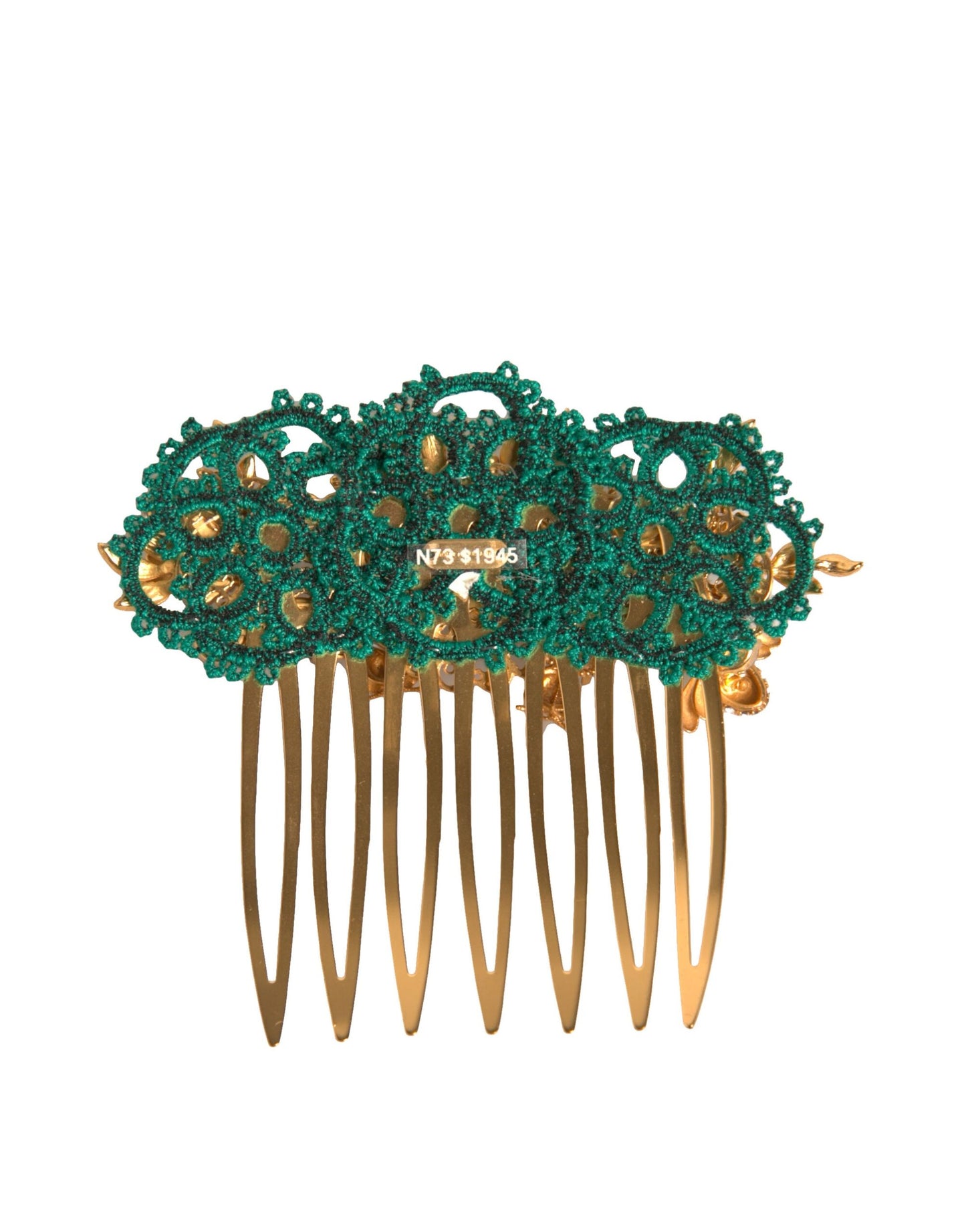 Gold Brass Crystals Hair Stick Comb-Dolce & Gabbana-LabelTerrace.com