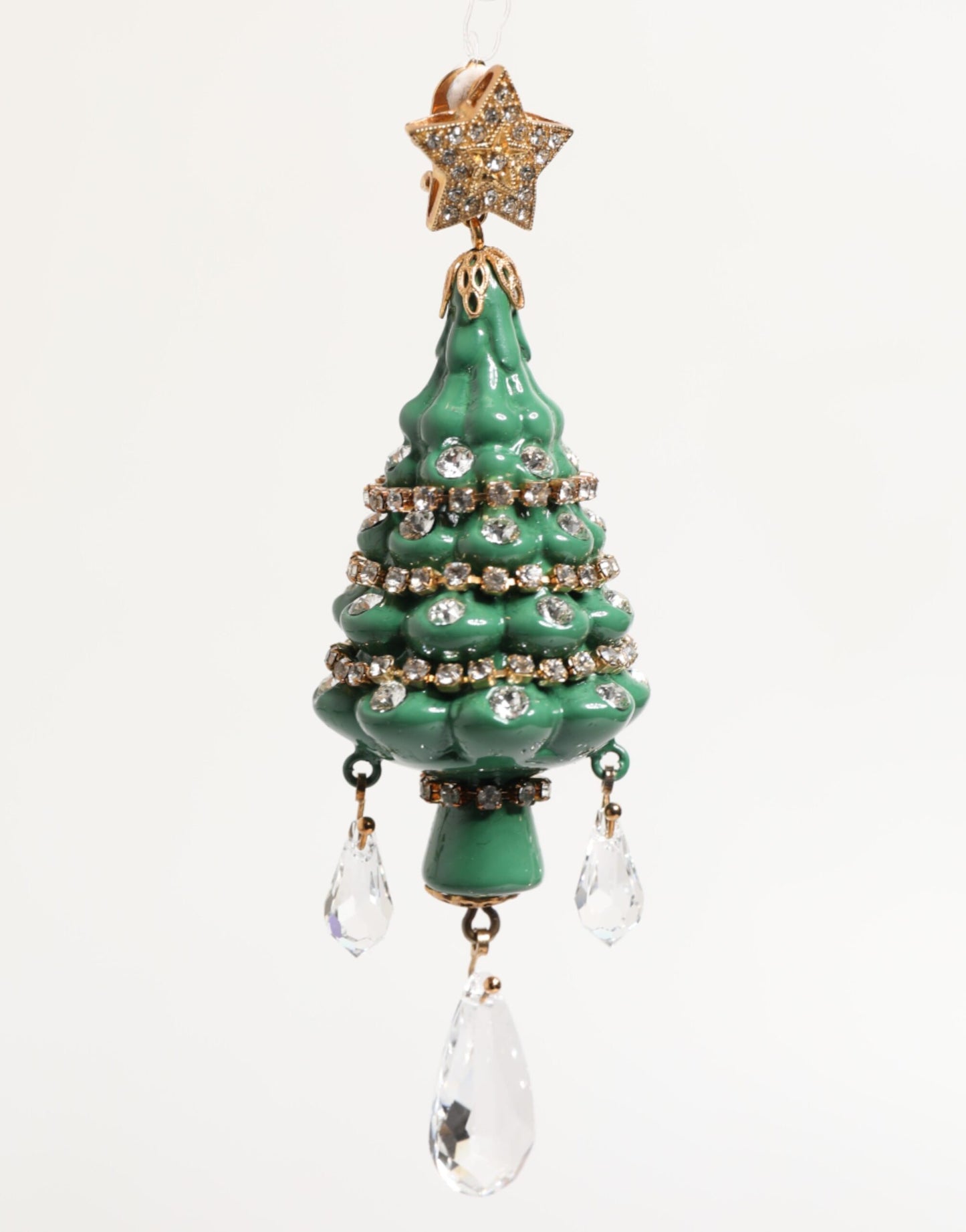 Gold Brass Multicolour Christmas Tree Earrings-Dolce & Gabbana-LabelTerrace.com