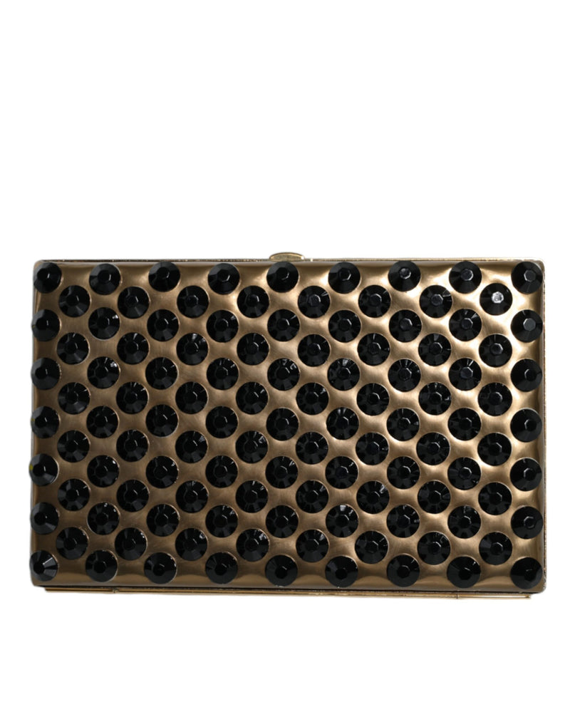 Gold Crystal Bifold Clutch Evening Party Women Purse Bag-Dolce & Gabbana-LabelTerrace.com