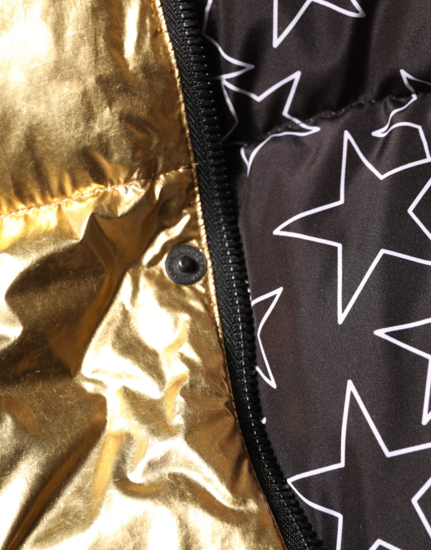 Gold Hooded Puffer Quilted Full Zip Jacket-Dolce & Gabbana-LabelTerrace.com