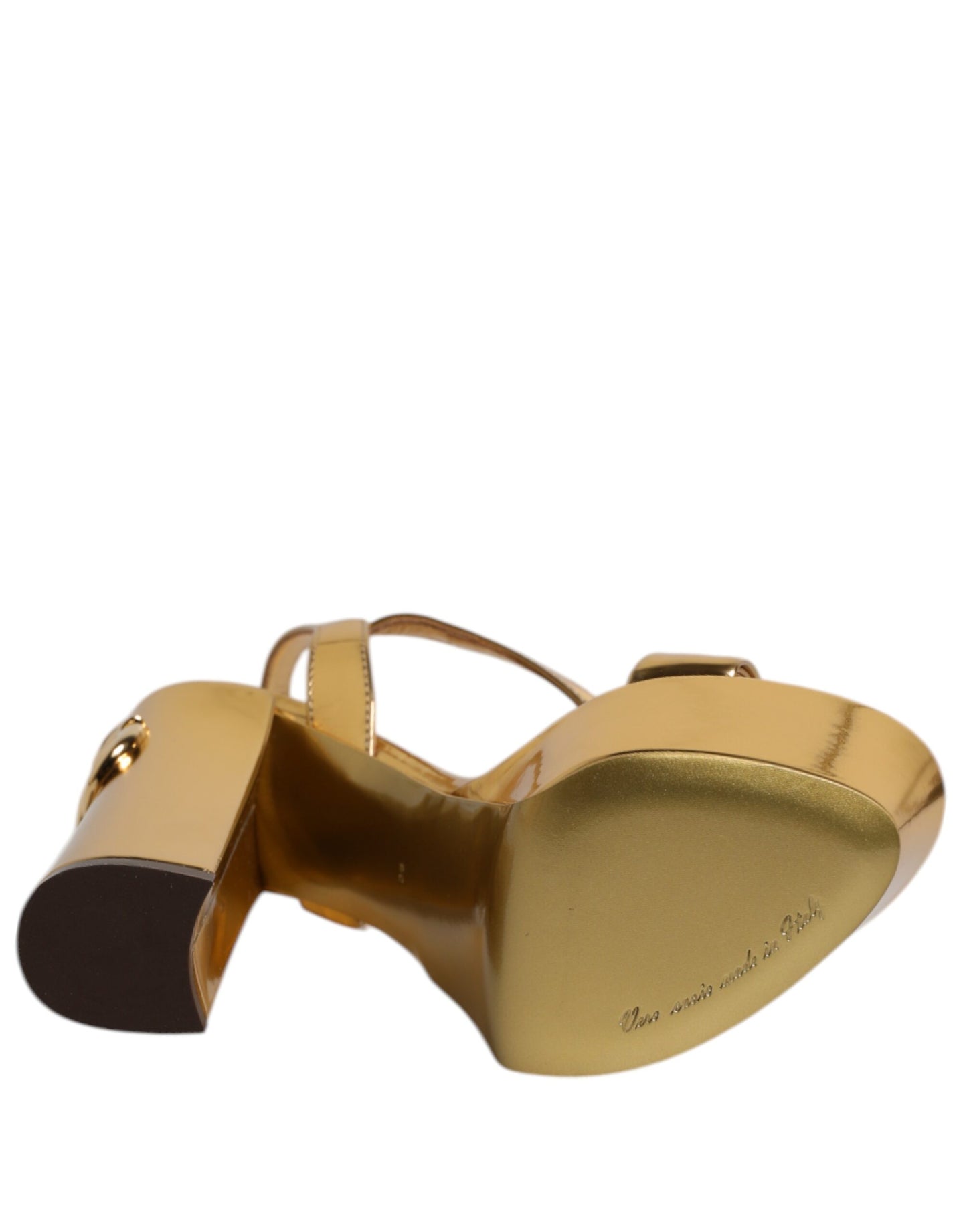 Gold Leather Platform Keira Sandals Shoes-Dolce & Gabbana-LabelTerrace.com