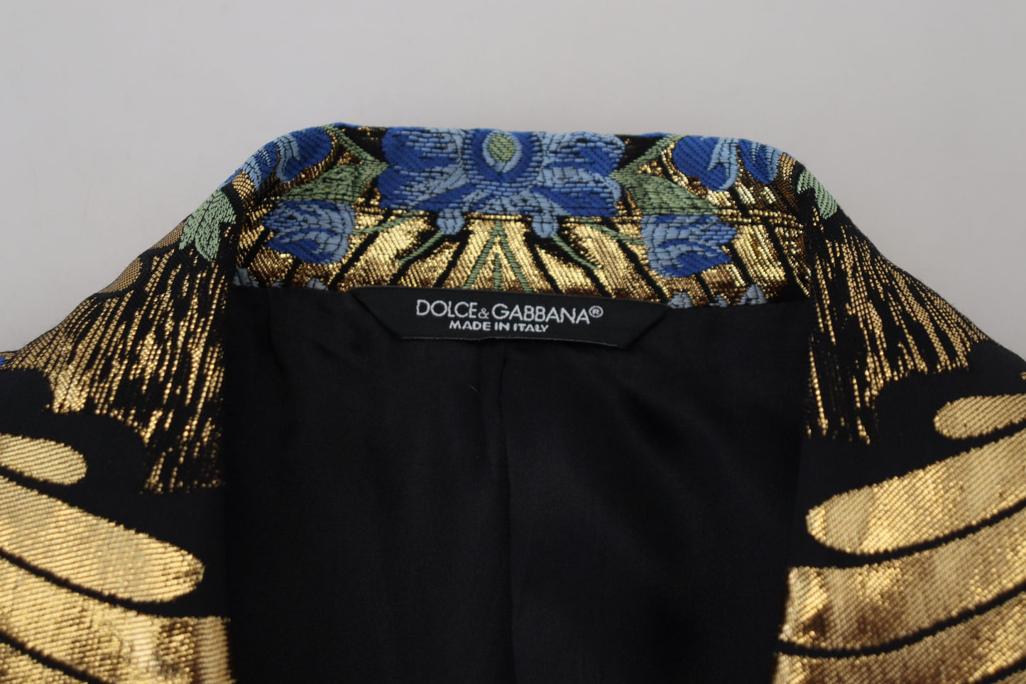 Gold Lurex Double Breasted Jacket Blazer-Dolce & Gabbana-LabelTerrace.com