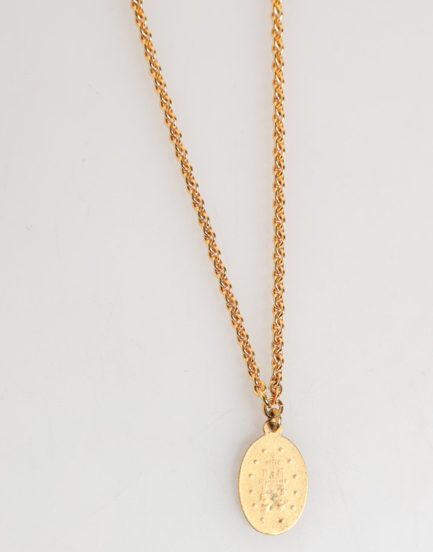 Gold Medallion Metal Chain Charm Men Pendant Necklace-Dolce & Gabbana-LabelTerrace.com