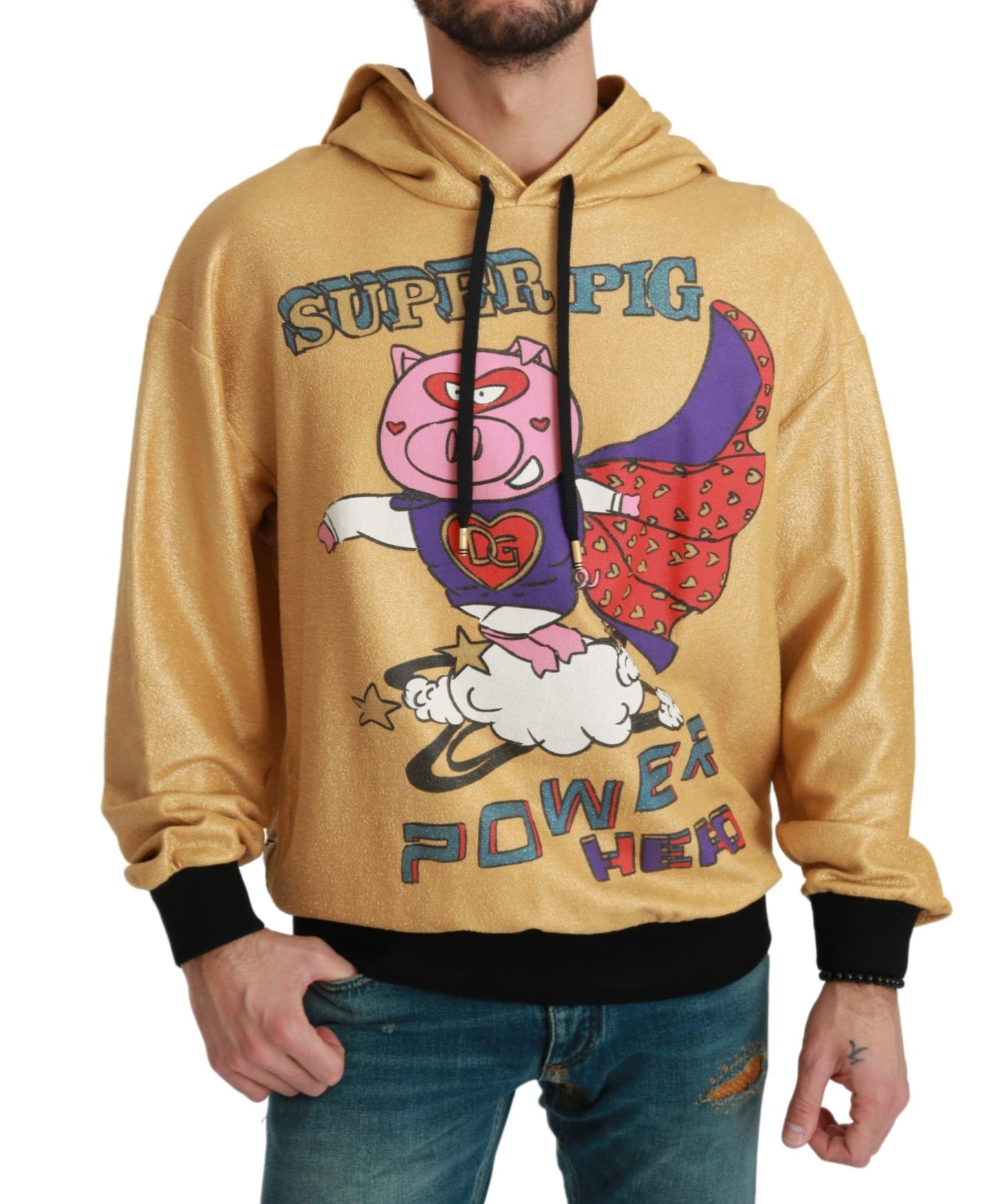 Gold Pig of the Year Hooded Sweater-Dolce & Gabbana-LabelTerrace.com