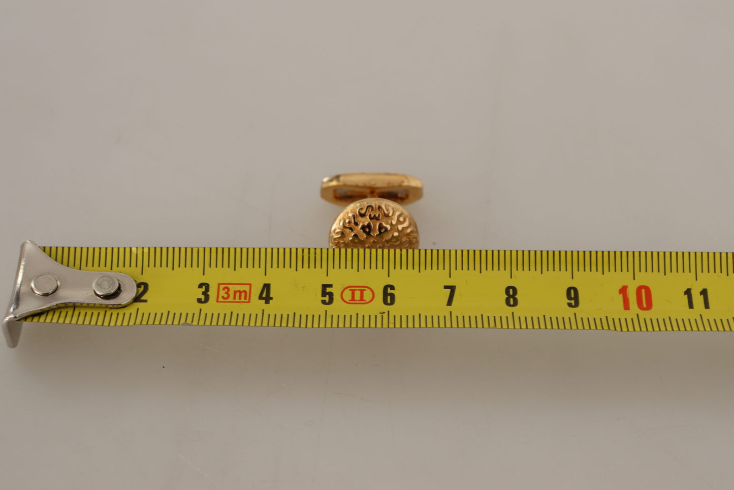 Gold Plated Brass Round Pin Men Cufflinks-Dolce & Gabbana-LabelTerrace.com