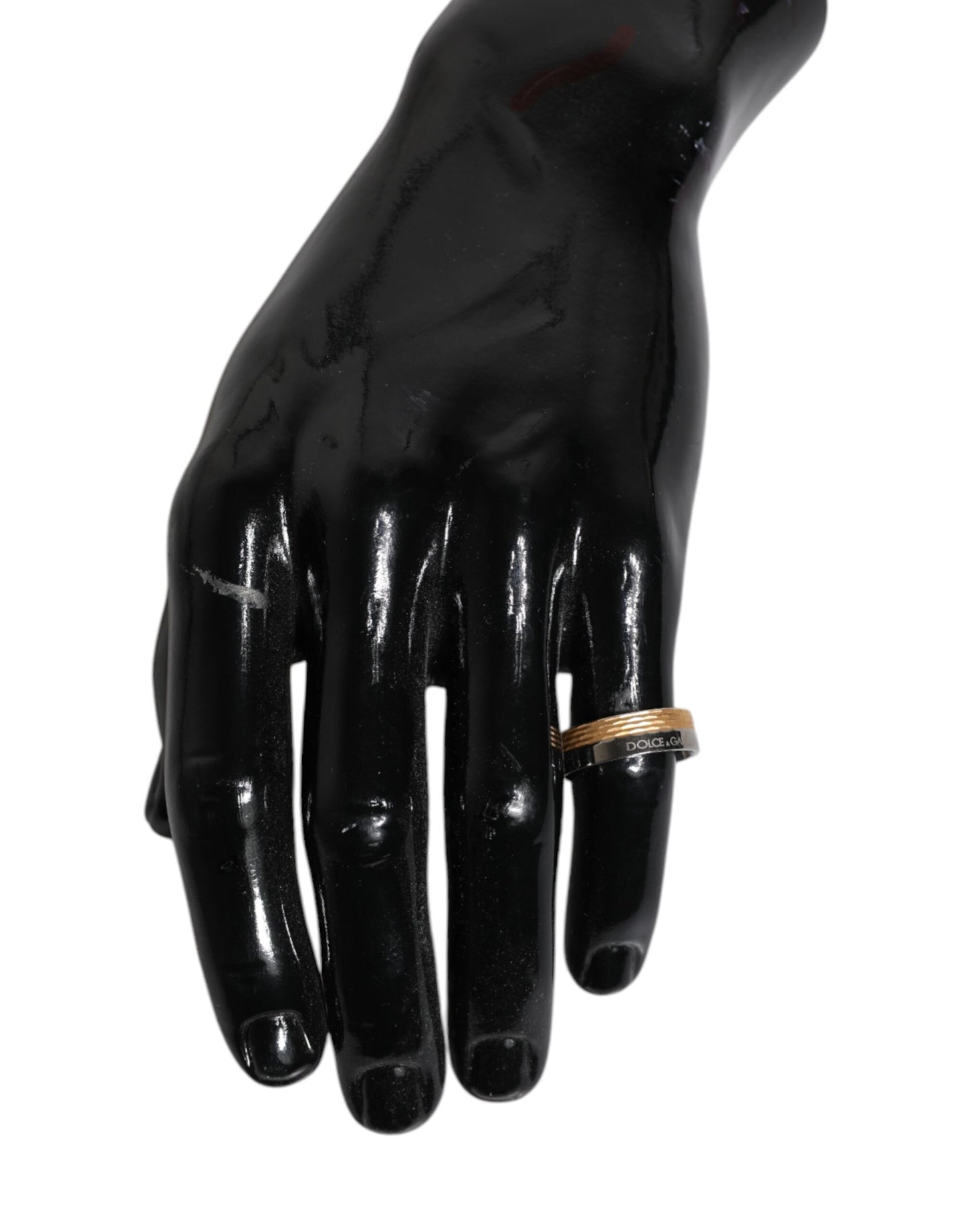 خاتم من النحاس الحقيقي باللون الذهبي والفضي مع شعار DG