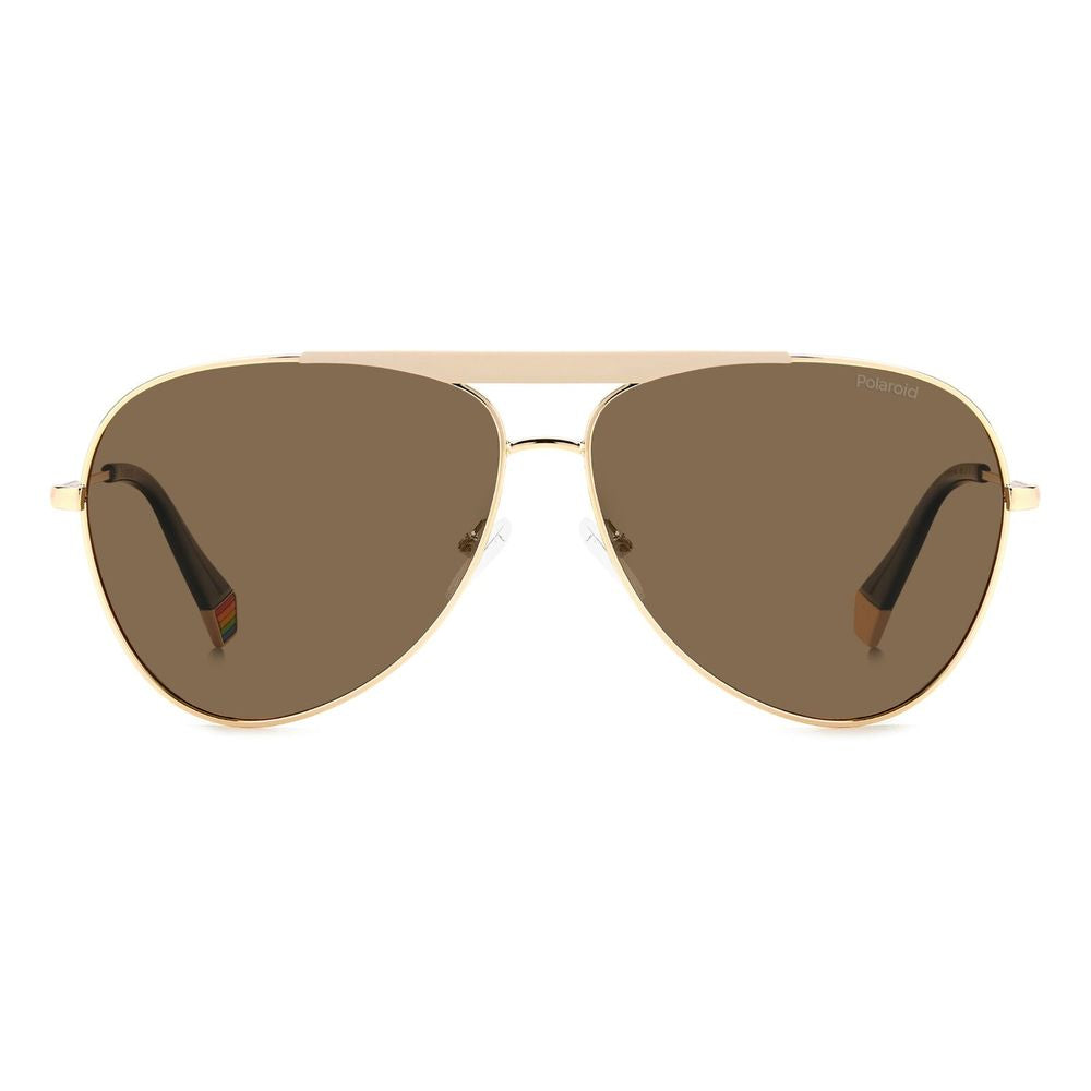 Gold Stainless Steel Sunglasses-Polaroid-LabelTerrace.com