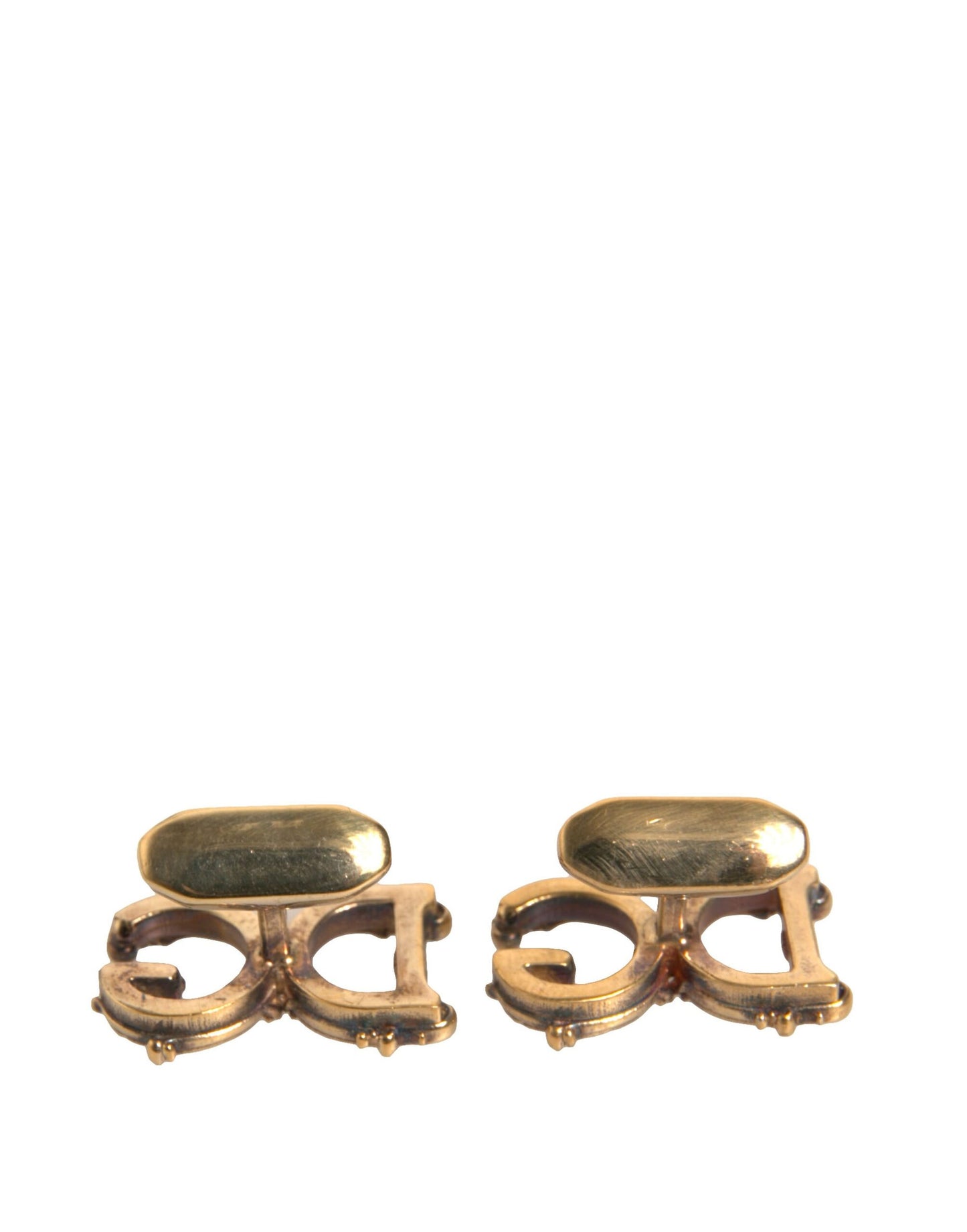 Gold Tone 925 Sterling Silver DG Logo Cufflink-Dolce & Gabbana-LabelTerrace.com