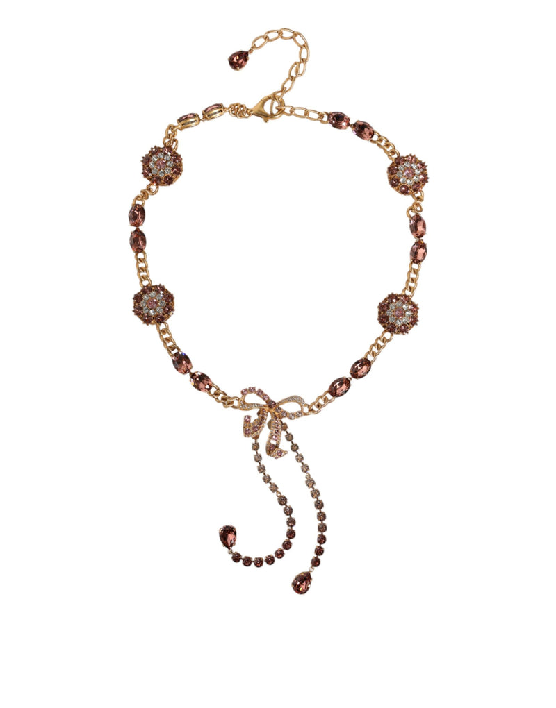 Gold Tone Brass Crystal Embellished Belt-Dolce & Gabbana-LabelTerrace.com