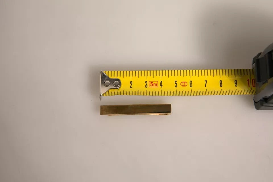 Gold Tone Brass Logo Branded Tie Clip Bar-Dolce & Gabbana-LabelTerrace.com
