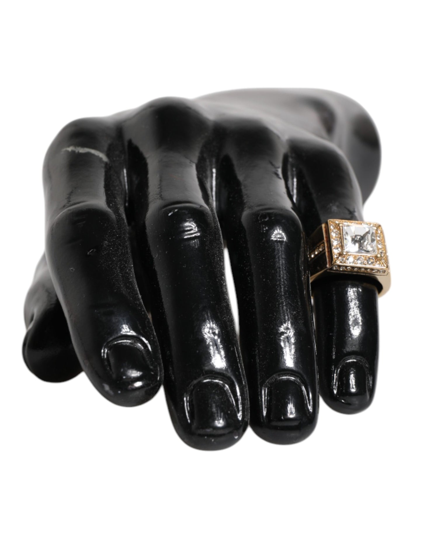 Gold Tone Sterling Silver 925 Crystals Ring-Dolce & Gabbana-LabelTerrace.com