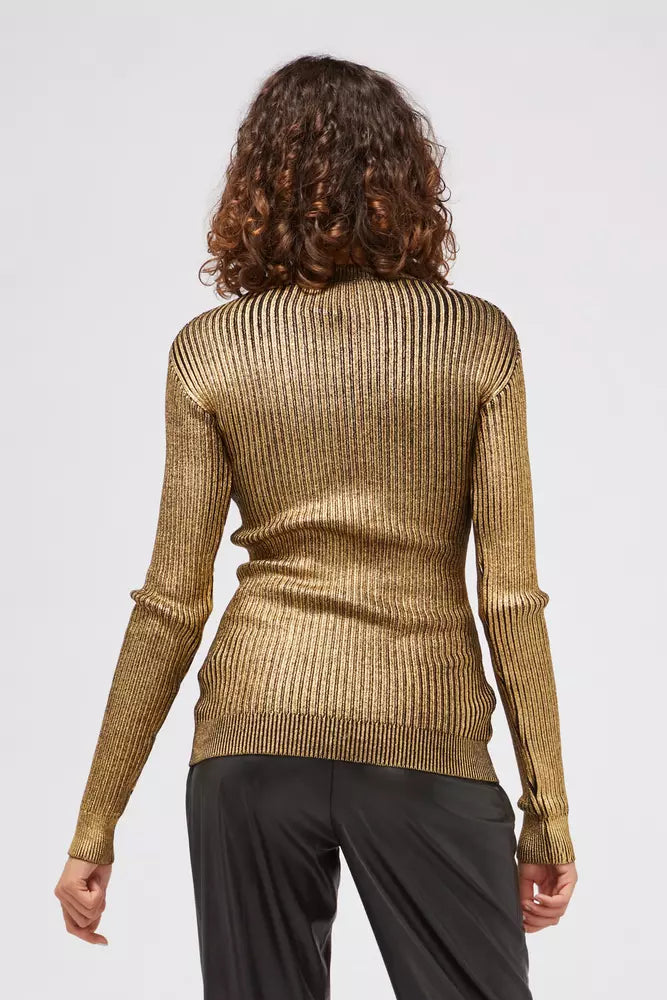Gold Wool Women Sweater-Custo Barcelona-LabelTerrace.com