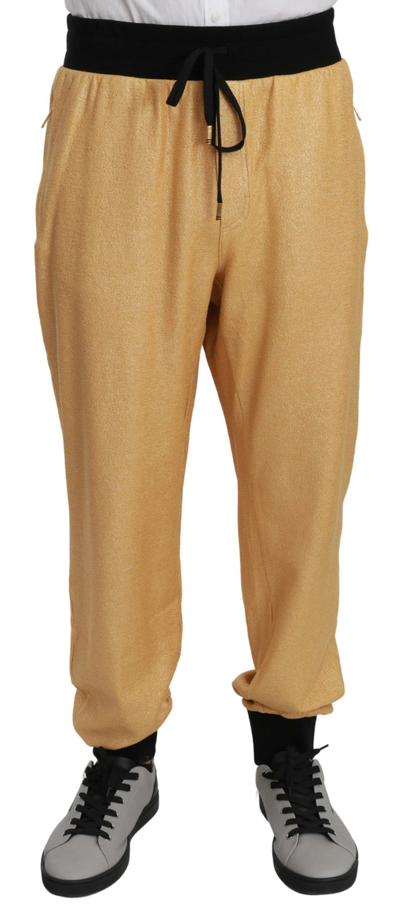Gold Year Of The Pig Cotton Mens Pants-Dolce & Gabbana-LabelTerrace.com