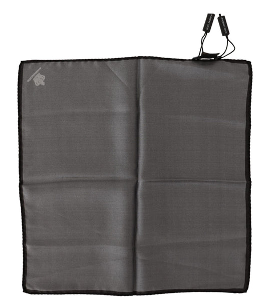 Gray 100% Silk Square Handkerchief Gray 100% Silk Square Handkerchief-Dolce & Gabbana-LabelTerrace.com