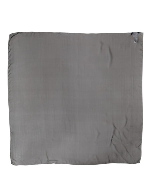 Gray Black Silk Square Women Foulard Scarf-Dolce & Gabbana-LabelTerrace.com