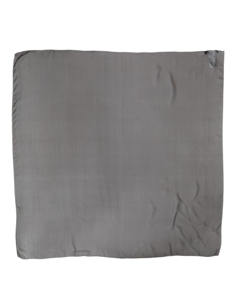 Gray Black Silk Square Women Foulard Scarf-Dolce & Gabbana-LabelTerrace.com