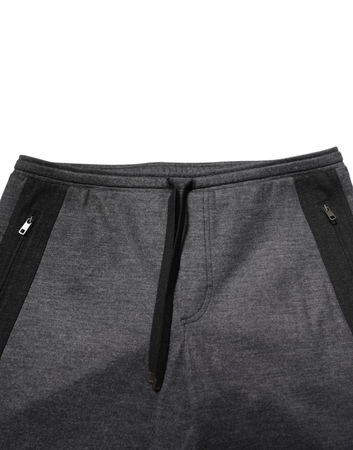Gray Black Wool Blend Jogger Sweatpants Pants-Dolce & Gabbana-LabelTerrace.com