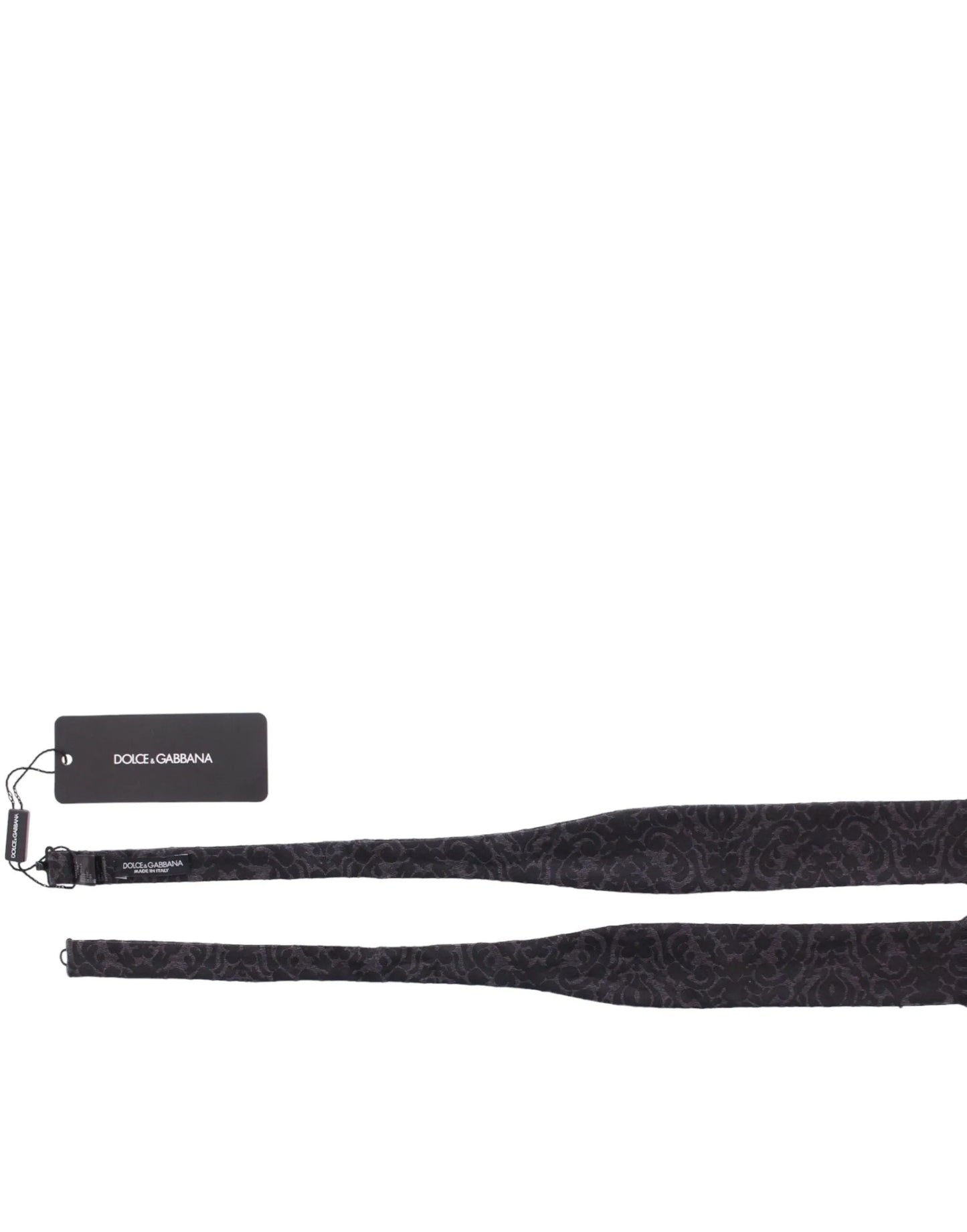 Gray Black Wool Bow Tie-Dolce & Gabbana-LabelTerrace.com