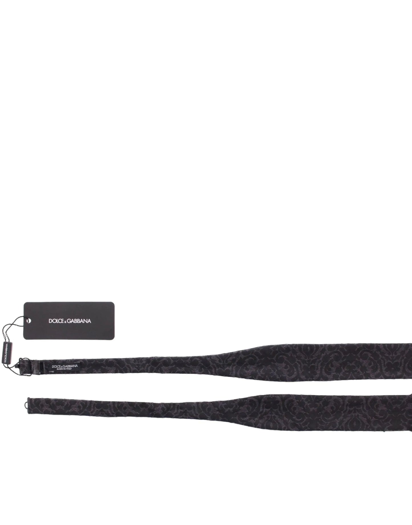 Gray Black Wool Silk Bow Tie-Dolce & Gabbana-LabelTerrace.com