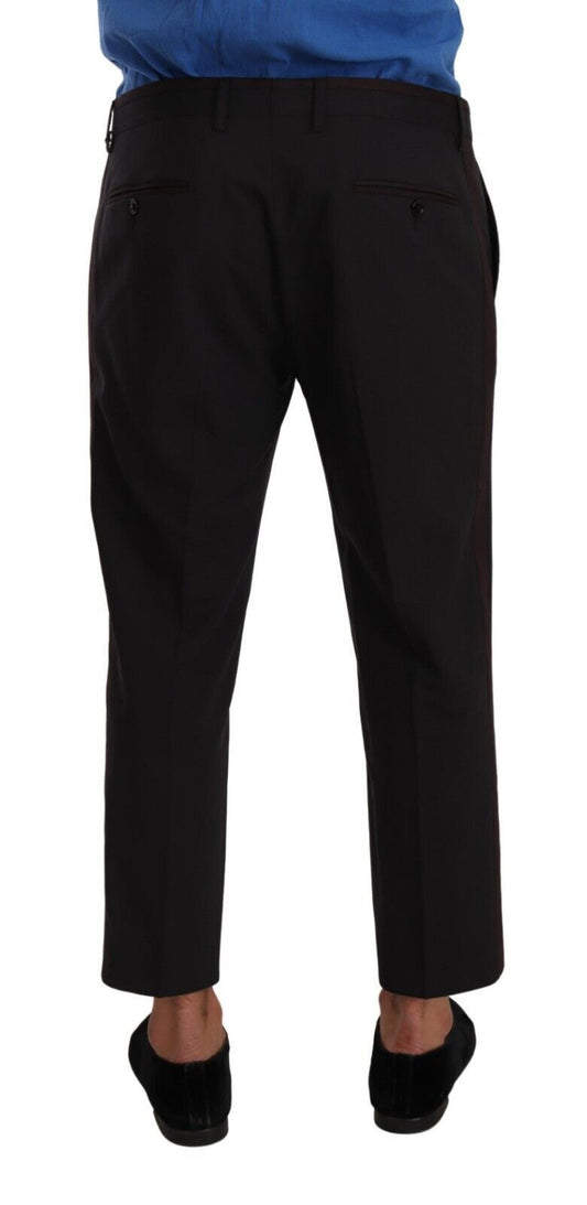 Gray Bordeaux Wool Trouser Dress Pants-Dolce & Gabbana-LabelTerrace.com