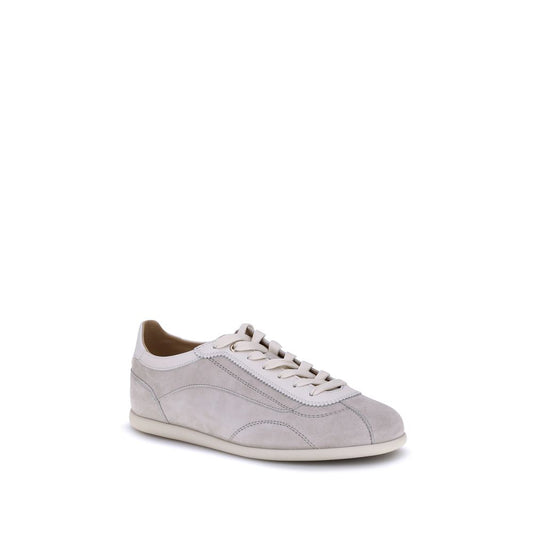 Gray Calf Leather Bos Taurus Low Top Sneakers
