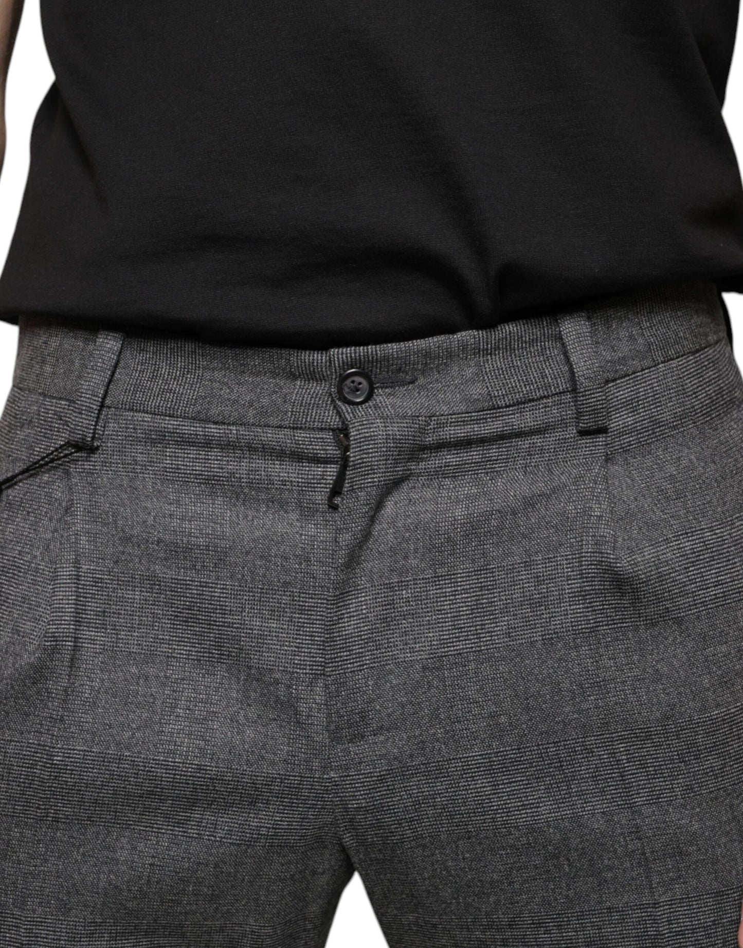 Gray Check Tartan Wool Skinny Pants-Dolce & Gabbana-LabelTerrace.com