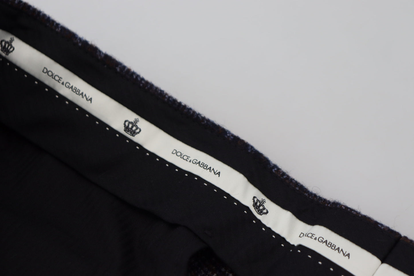 Gray Checkered Mid Waist Men Pants-Dolce & Gabbana-LabelTerrace.com