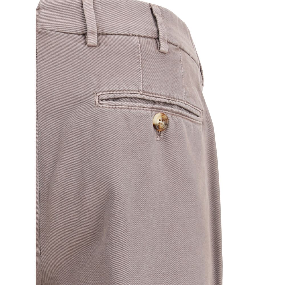 Gray Cotton Casual Pants