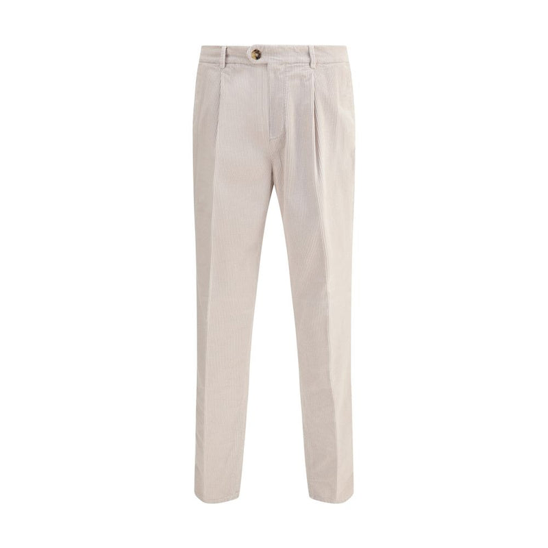 Gray Cotton Casual Pants