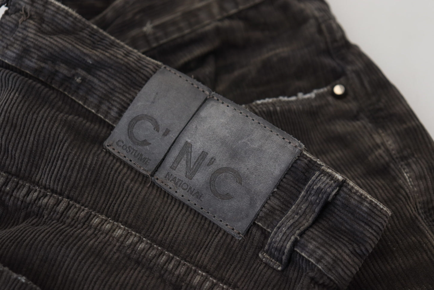 Gray Cotton Corduroy Men Casual Jeans-Costume National-LabelTerrace.com
