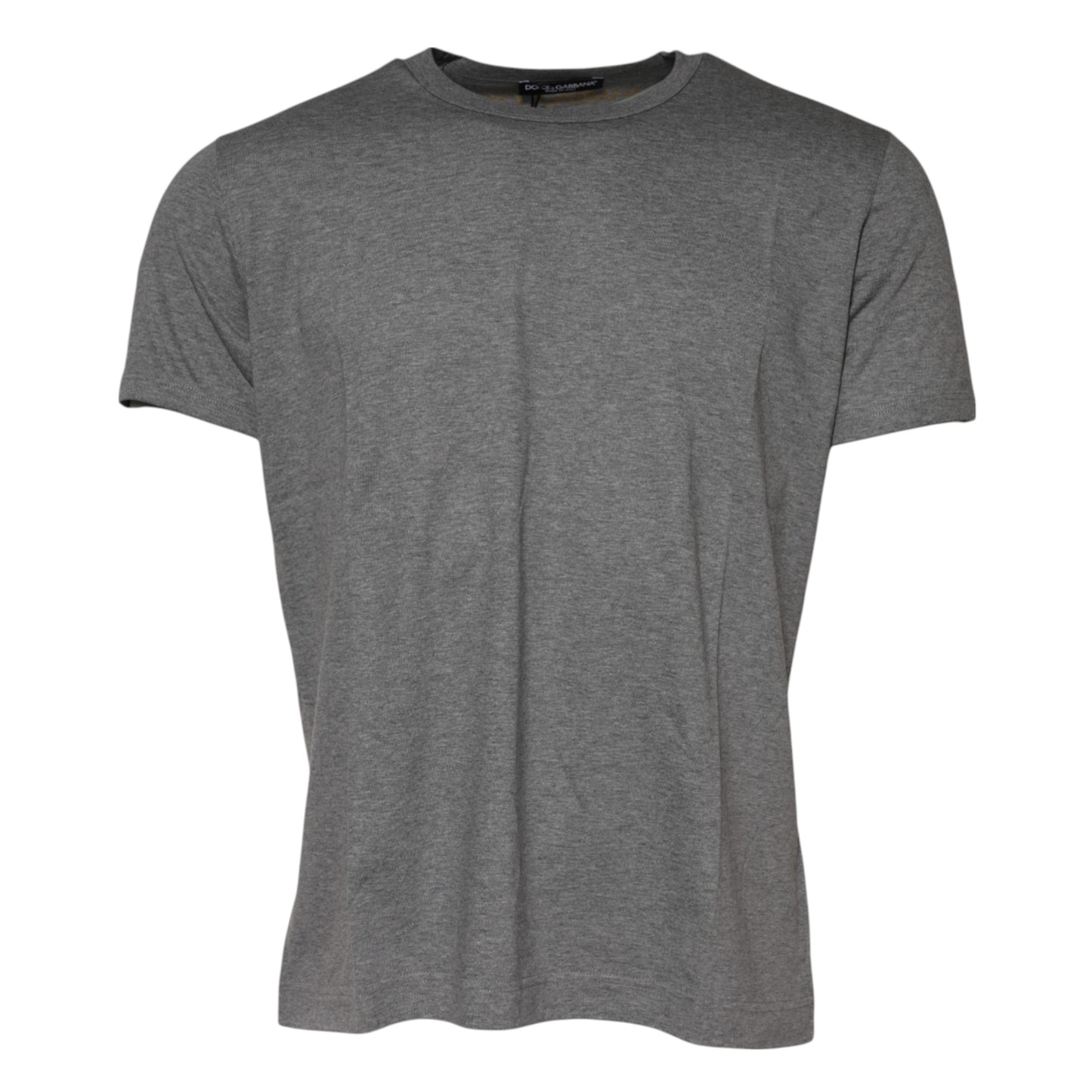 Gray Cotton Crew Neck Short Sleeves T-shirt-Dolce & Gabbana-LabelTerrace.com