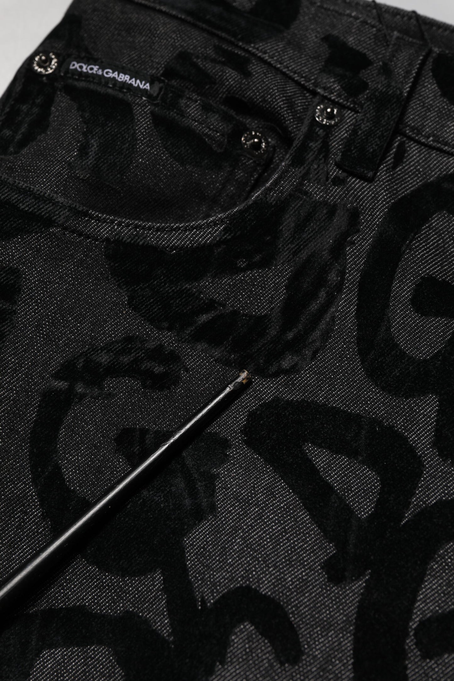 Gray Cotton DG Logo Straight Men Denim Jeans-Dolce & Gabbana-LabelTerrace.com