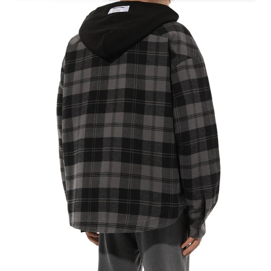 Gray Cotton Men's Jacket-Diego Venturino-LabelTerrace.com