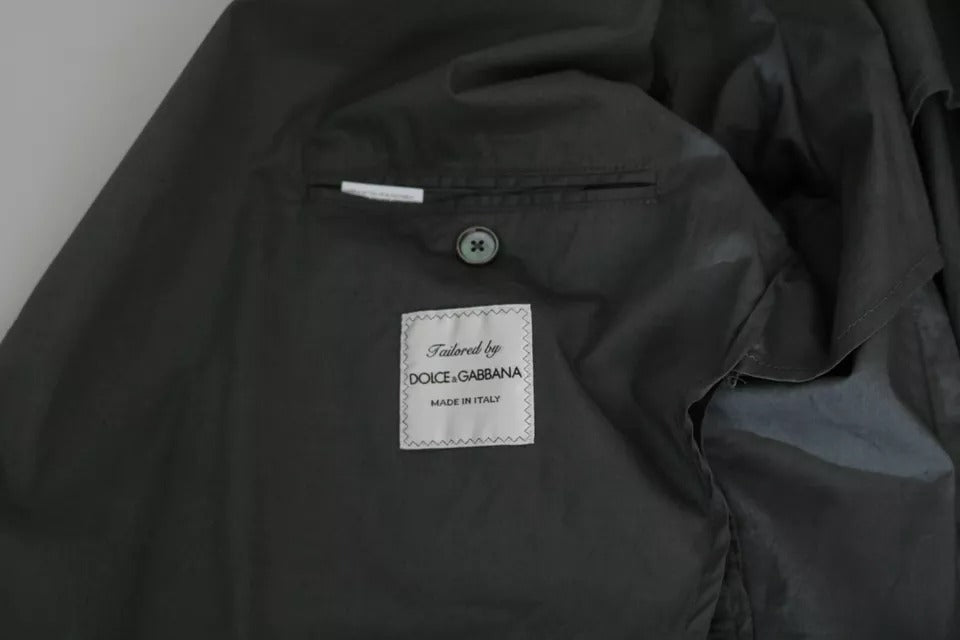 Gray Cotton Single Breasted Formal Blazer-Dolce & Gabbana-LabelTerrace.com