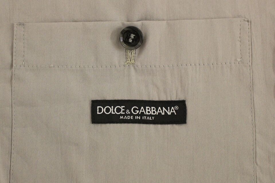 Gray Cotton Slim Fit Button Front Dress Vest-Dolce & Gabbana-LabelTerrace.com