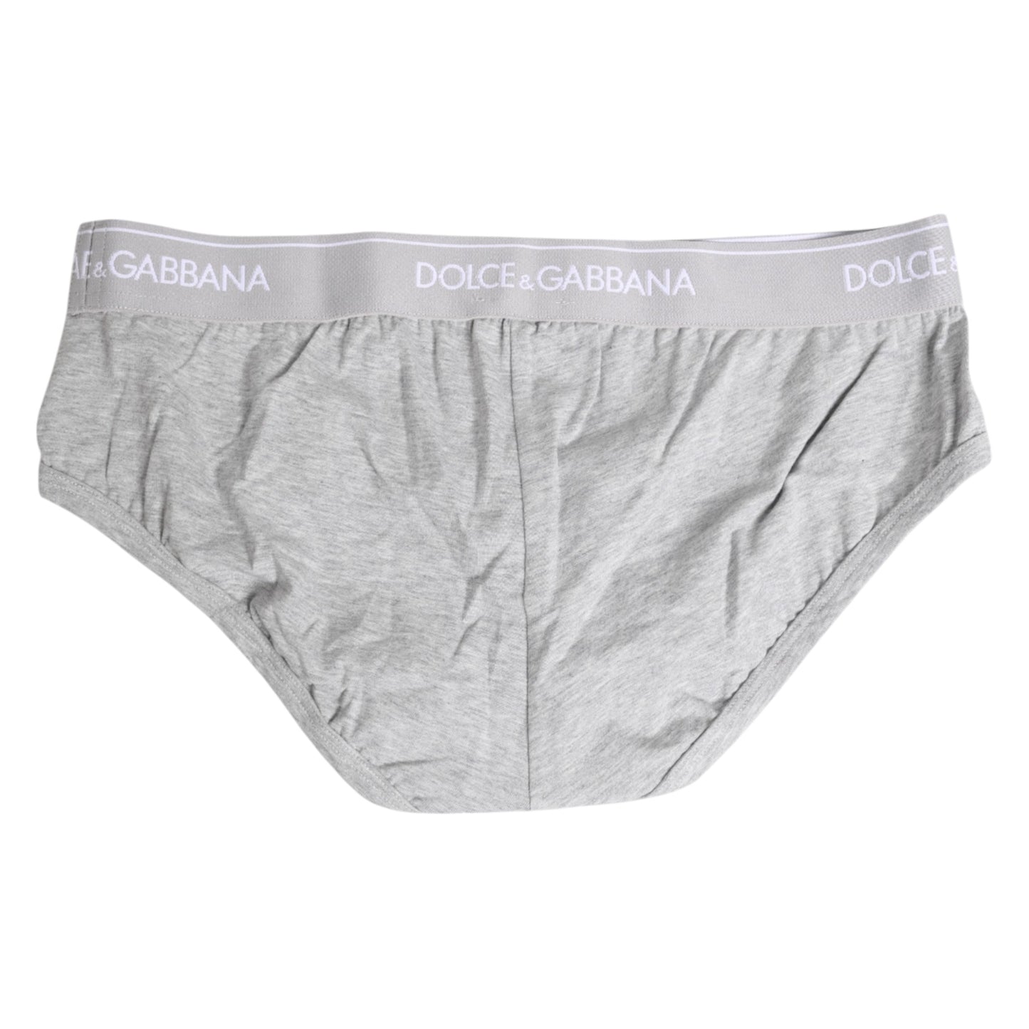 Gray Cotton Stretch Regular Brief Underwear-Dolce & Gabbana-LabelTerrace.com