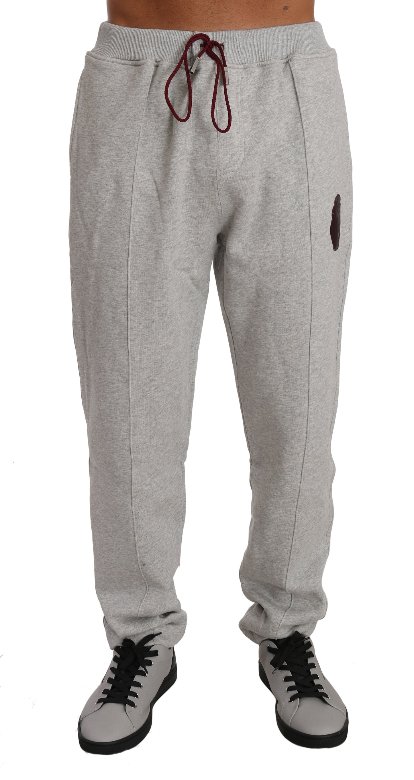 Gray Cotton Sweater Pants Tracksuit-Billionaire Italian Couture-LabelTerrace.com