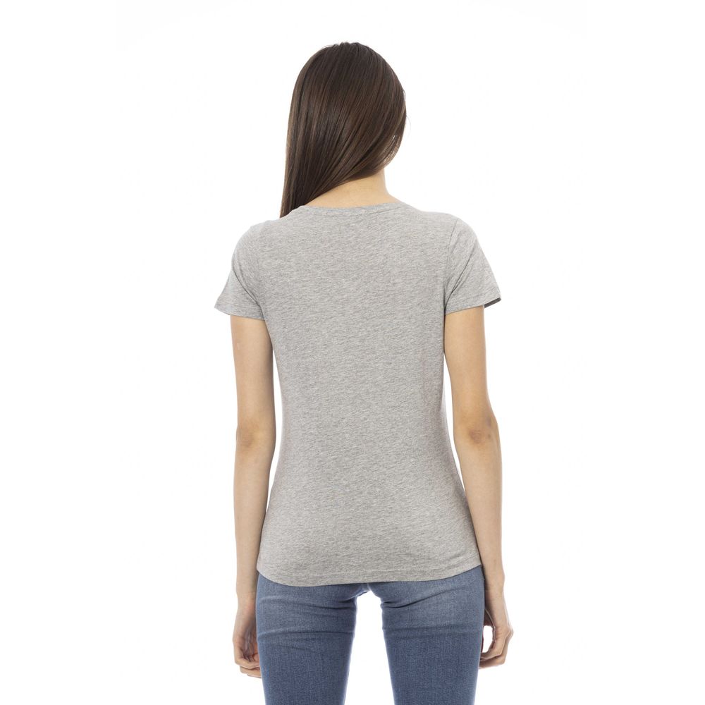 Gray Cotton Women T-Shirt-Trussardi Action-LabelTerrace.com