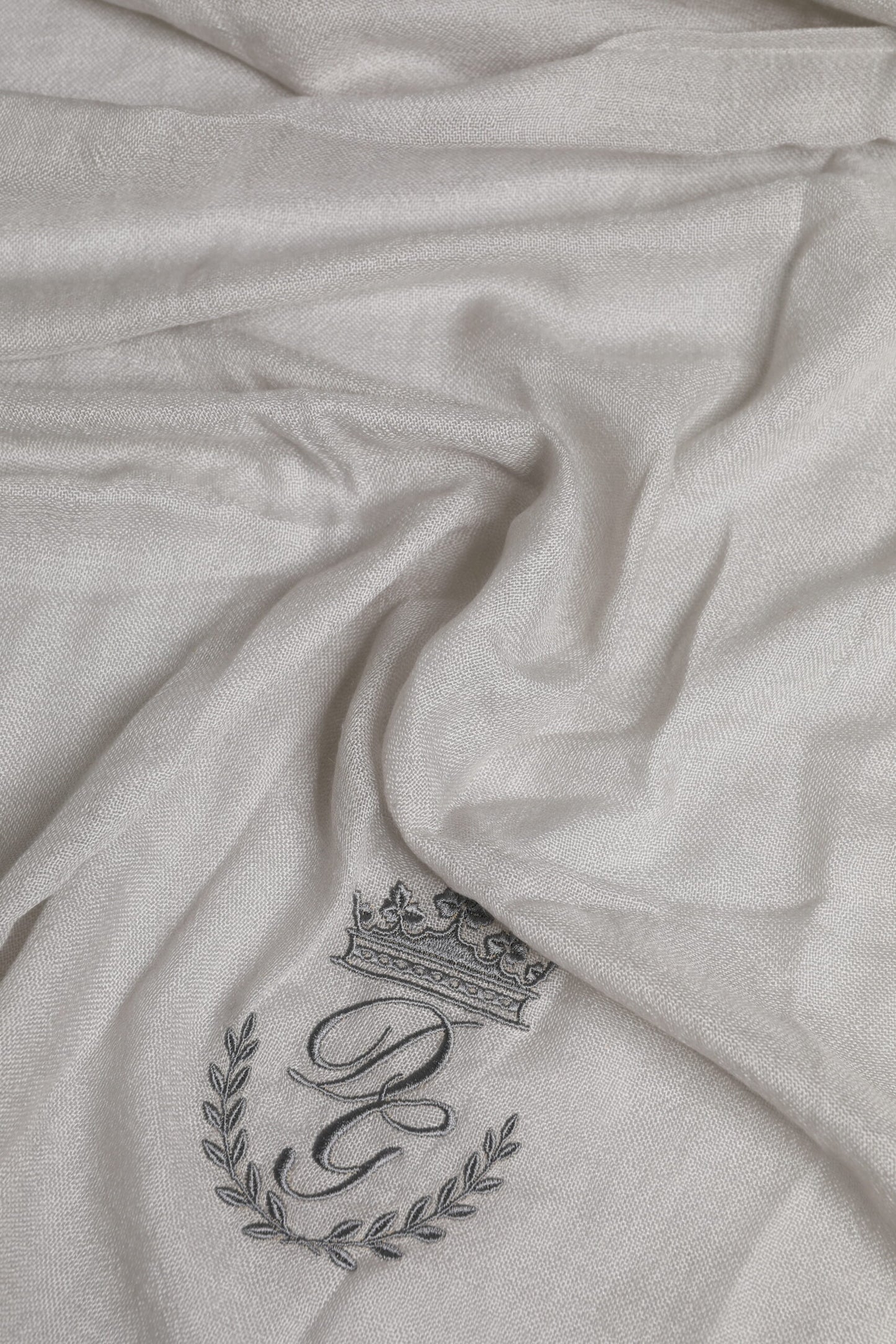 Gray DG Crown Neck Warmer Wrap Shawl Scarf-Dolce & Gabbana-LabelTerrace.com