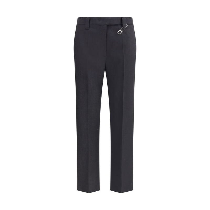 Gray Fleece Wool Dress Pants