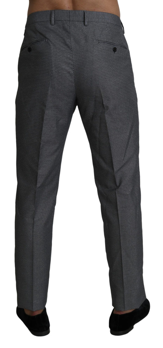 Gray Formal Dress Trouser Slim Fit Pants-Dolce & Gabbana-LabelTerrace.com